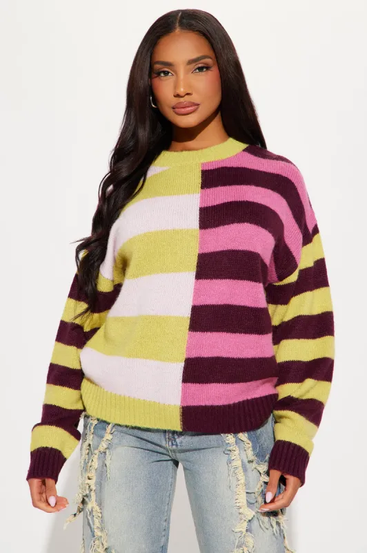 Wonderland Striped Sweater - Multi Color sold by Fashion Nova