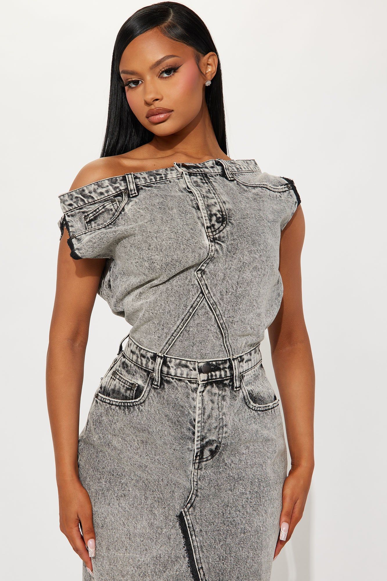 Demi Denim Maxi Dress - Black Wash sold by Fashion Nova product image thumbnail 2