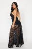 Monaco Crochet Maxi Dress - Black sold by Fashion Nova