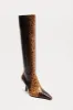 Suki Knee High Boots - Brown/combo sold by Fashion Nova