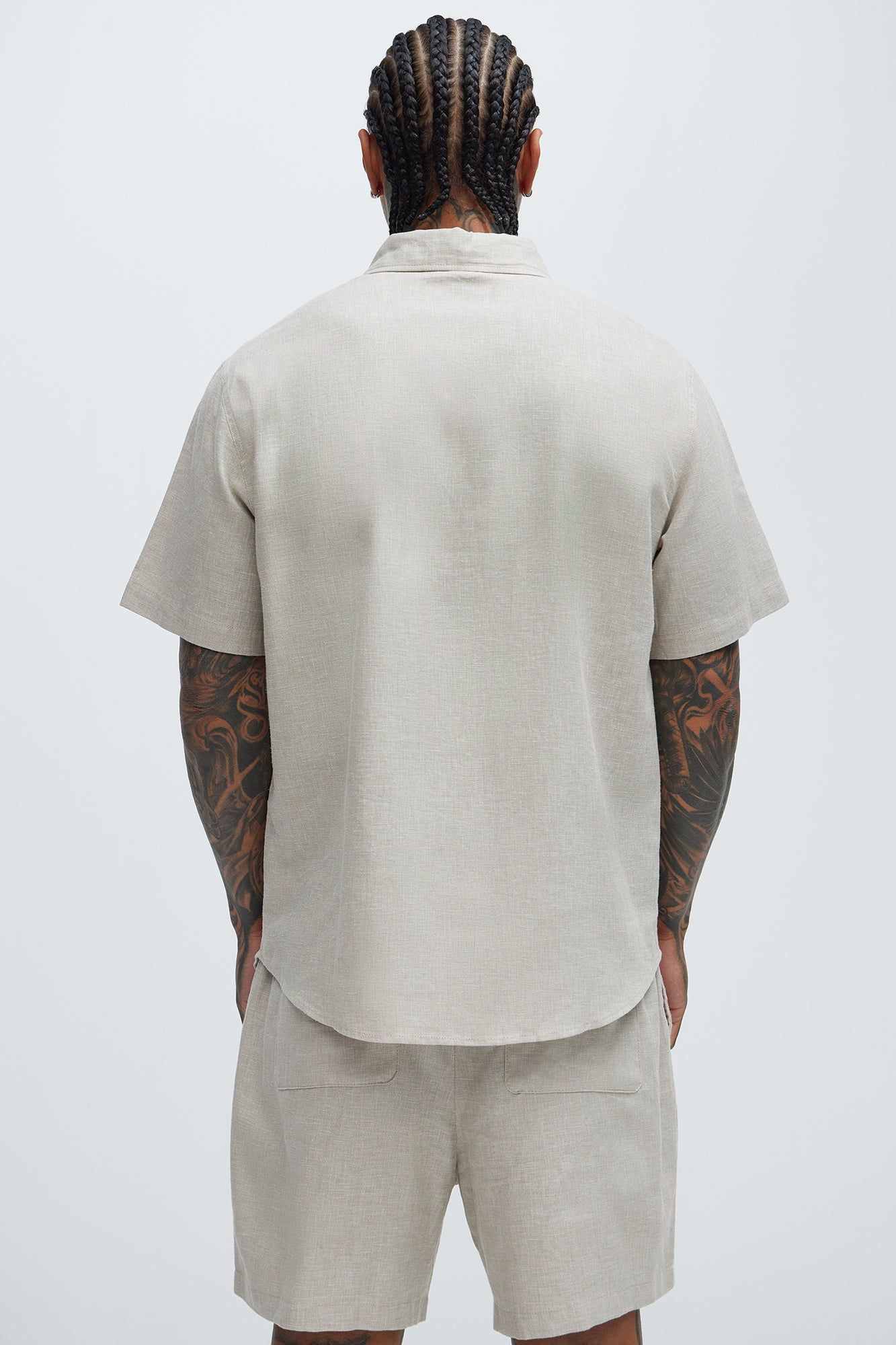 Bahamas Linen Classic Button Up Shirt - Stone sold by Fashion Nova product image thumbnail 4