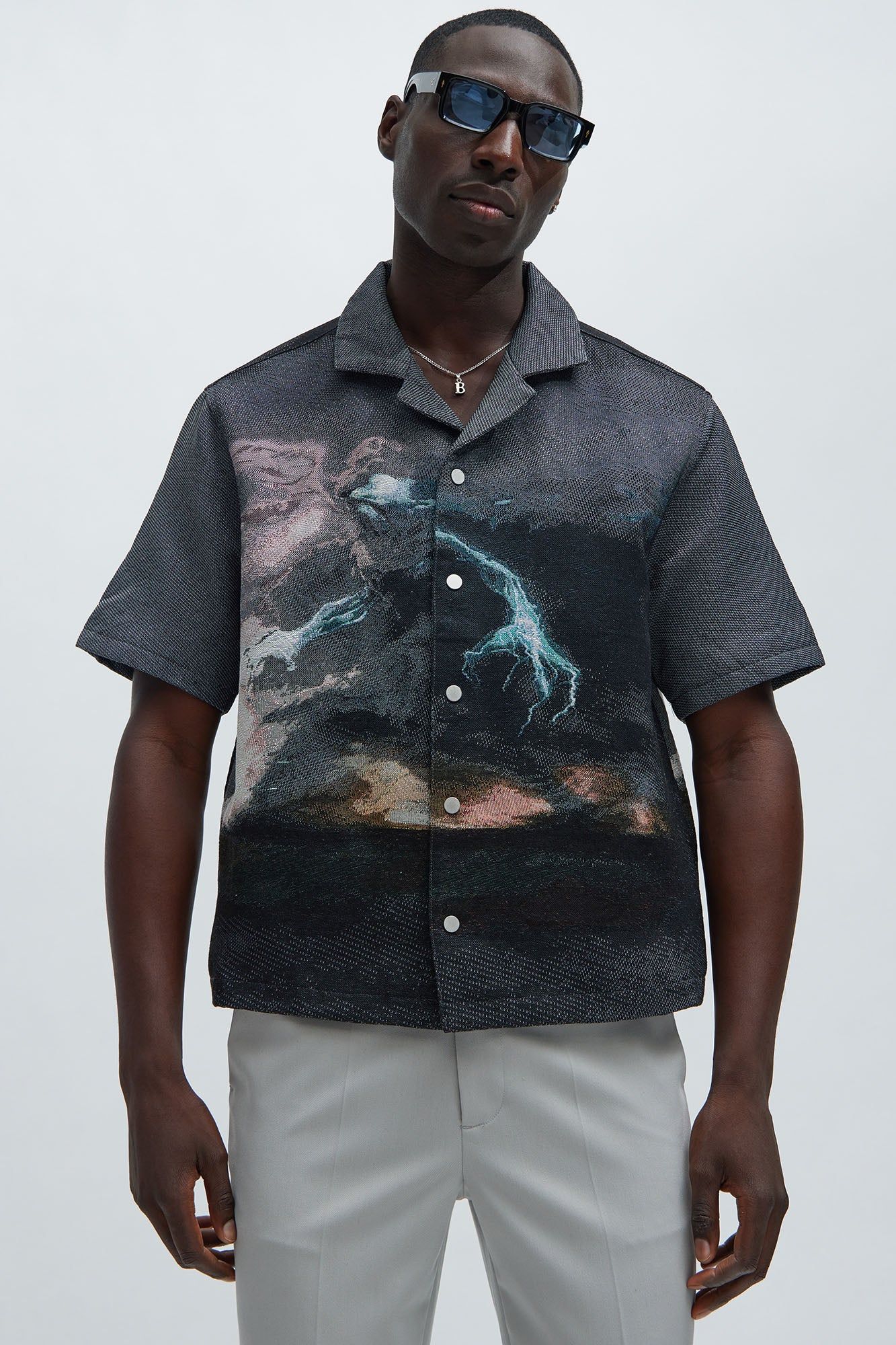 Lightning Tapestry Shirt - Multi Color sold by Fashion Nova