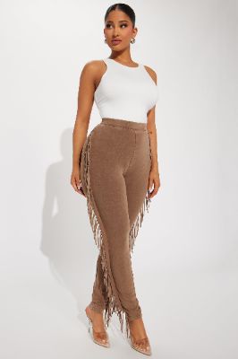 Under The Desert Sun Fringe Legging - Mocha sold by Fashion Nova