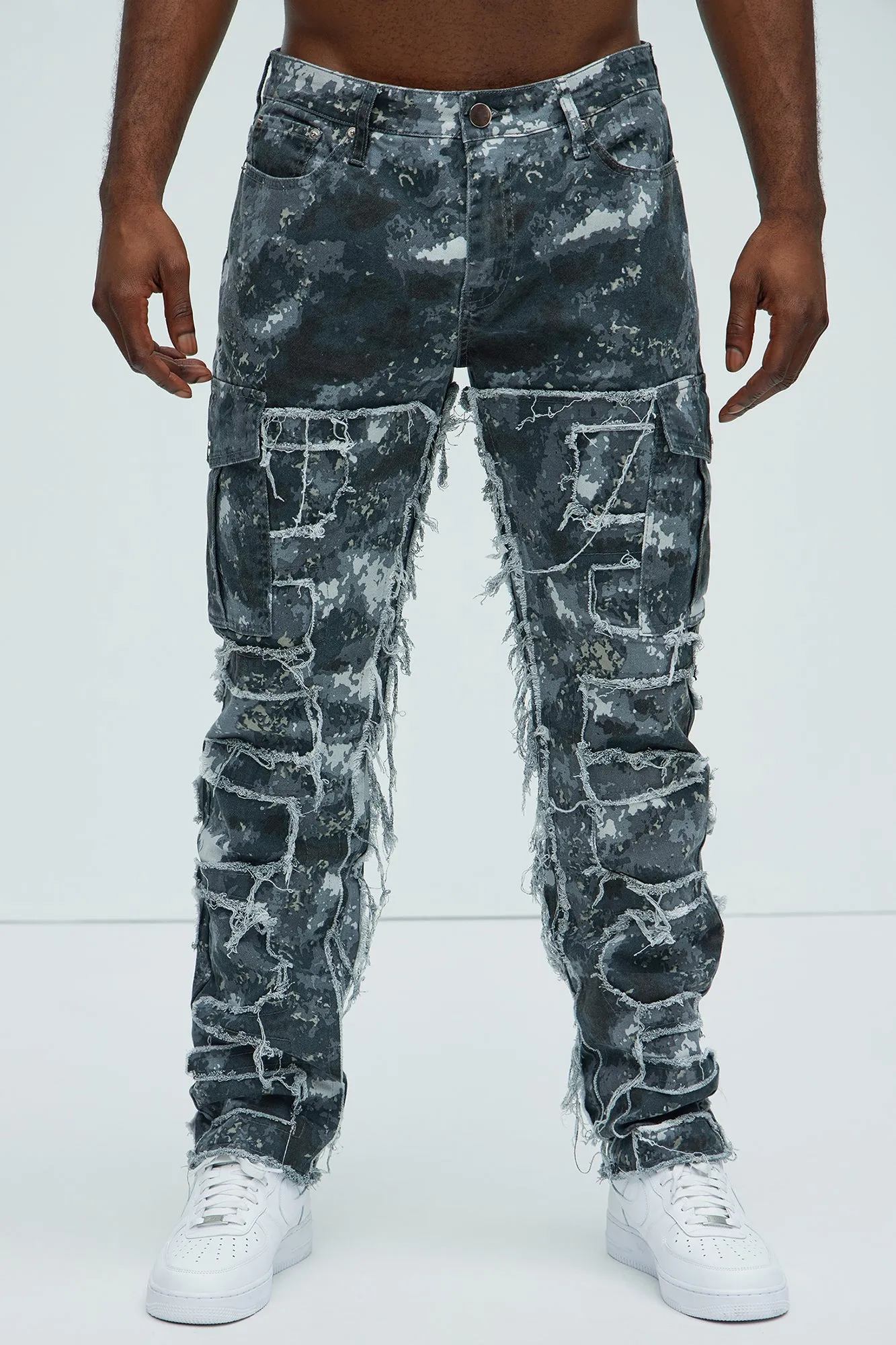 Got Me Distressed Cargo Straight Pants - Camouflage sold by Fashion Nova product image thumbnail 3