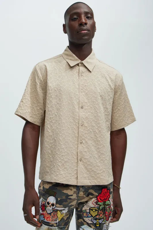 Atkinson Jacquard Shirt - Tan sold by Fashion Nova