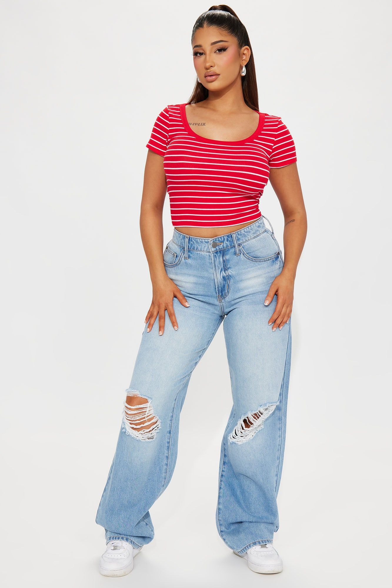 Josie Striped Top - Red/combo sold by Fashion Nova product image thumbnail 2