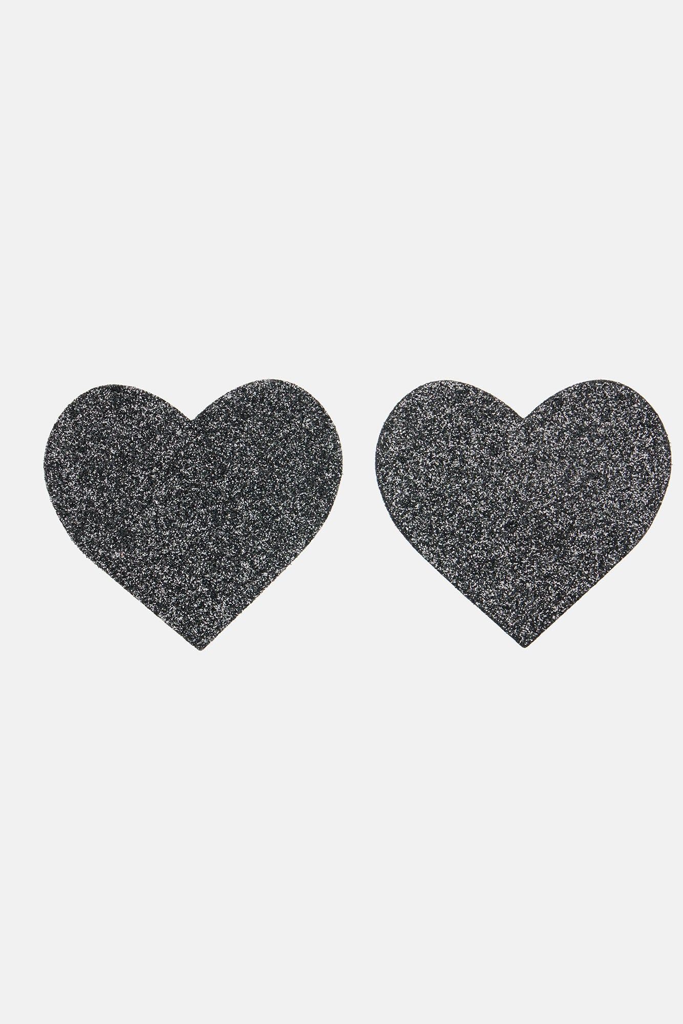 Sparkle Glitter Heart Nipple Cover Pasties - Black sold by Fashion Nova product image thumbnail 2