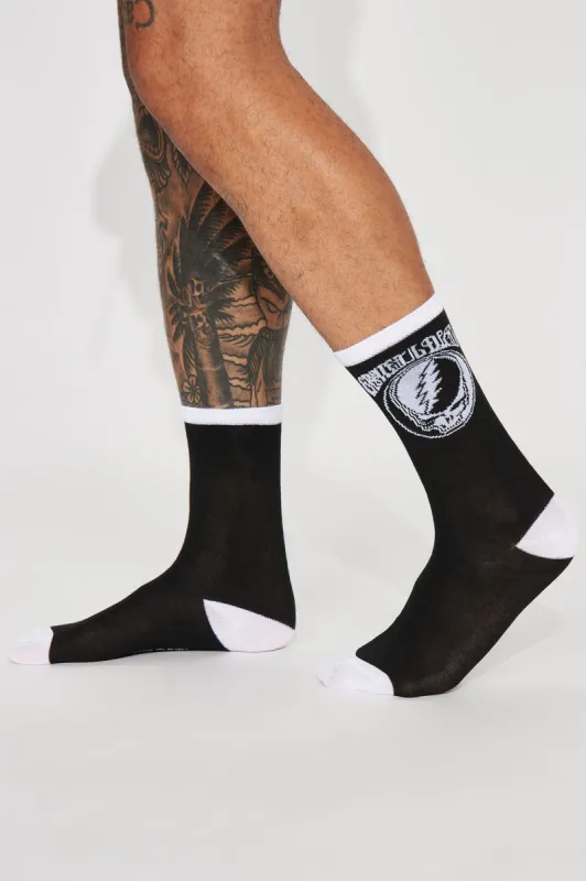 Grateful Dead Rock Socks - Black/White sold by Fashion Nova
