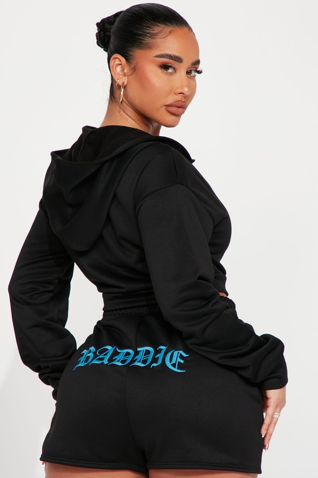 Baddies Club Lounge Short Set - Black sold by Fashion Nova product image thumbnail 5