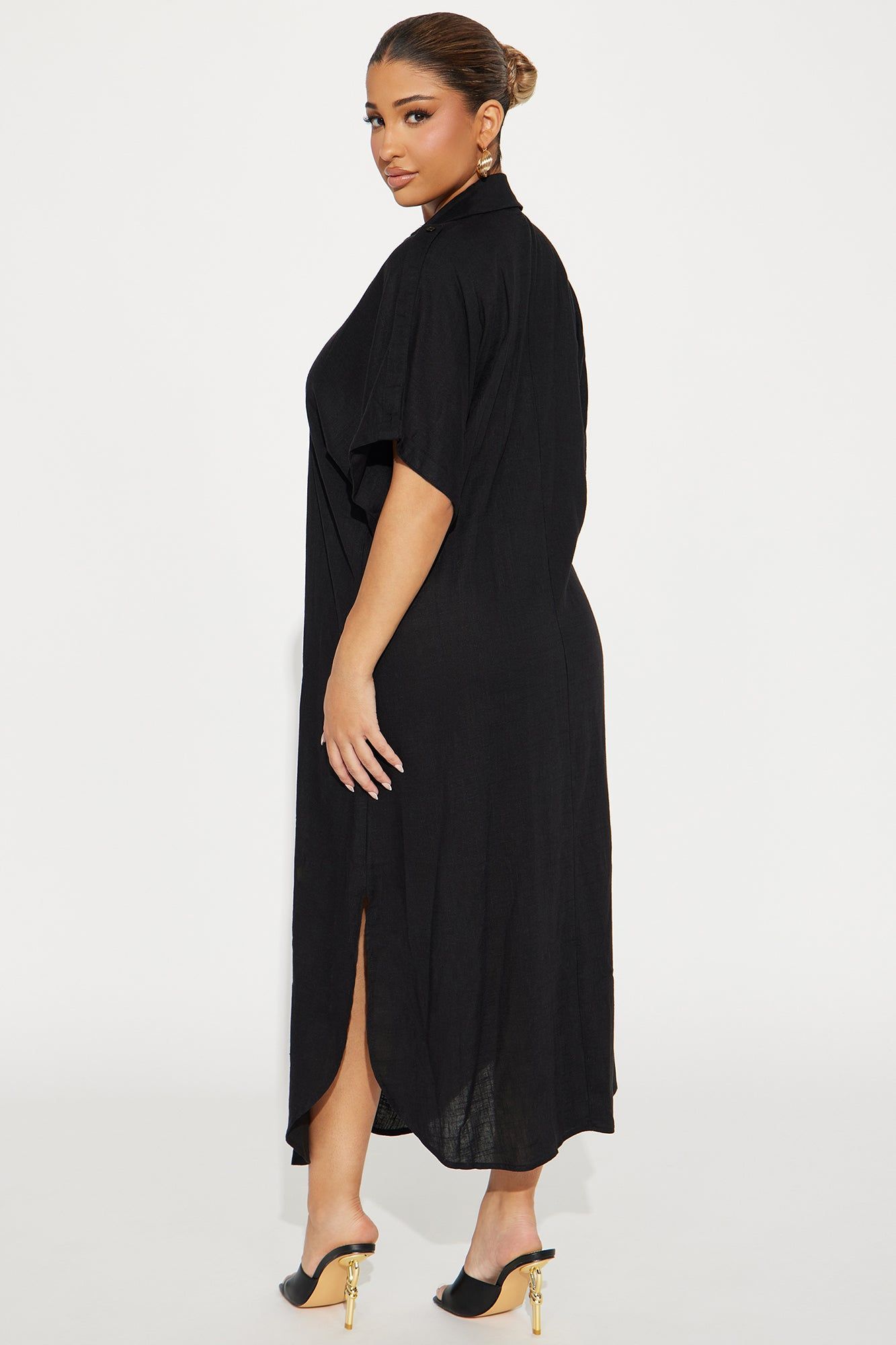 Lucia Shirt Midi Dress - Black sold by Fashion Nova product image thumbnail 3
