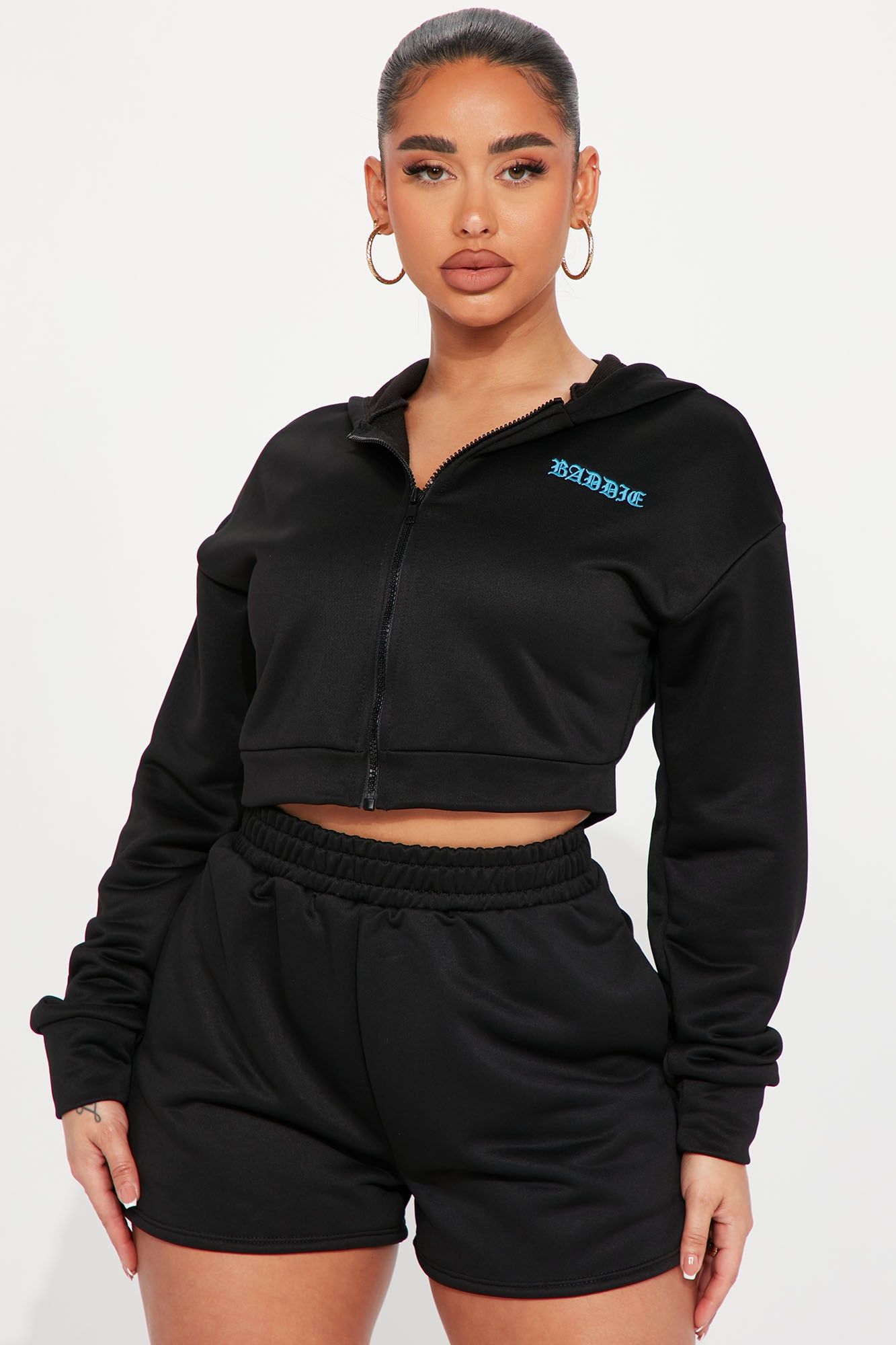 Baddies Club Lounge Short Set - Black sold by Fashion Nova product image thumbnail 2