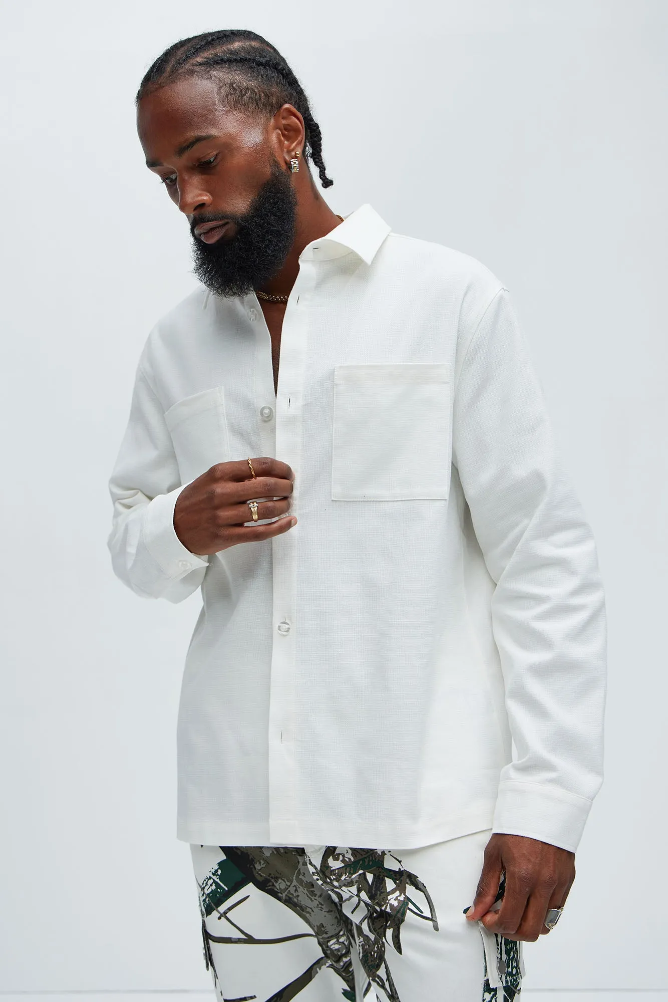 Eastman Pocket Overshirt - Off White sold by Fashion Nova