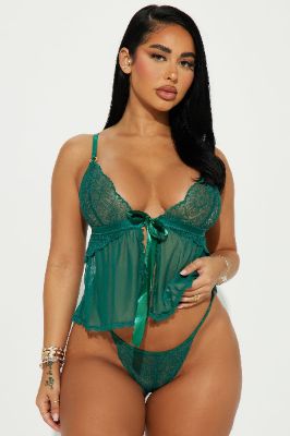 Yours Tonight Lace Babydoll - Green sold by Fashion Nova
