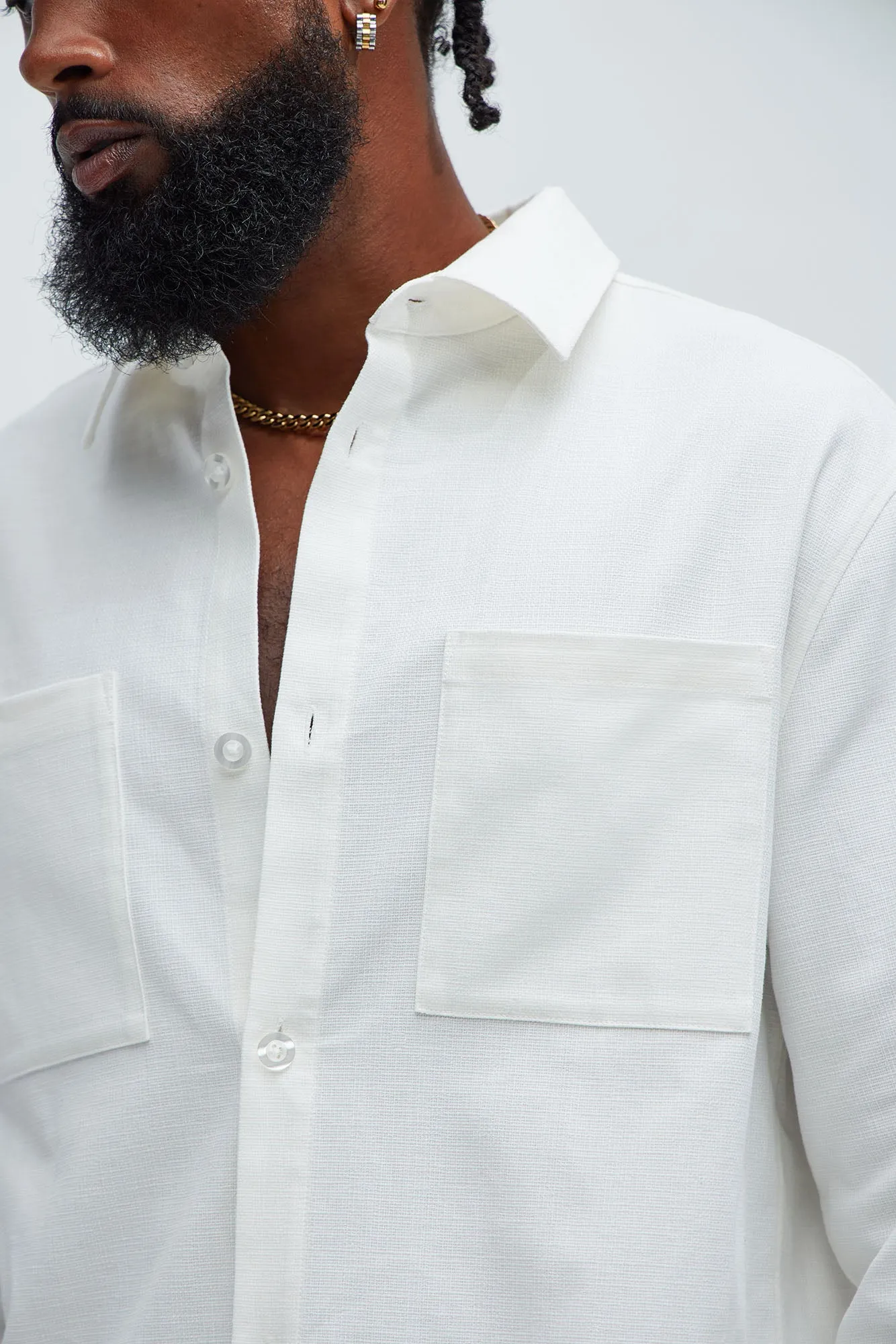 Eastman Pocket Overshirt - Off White sold by Fashion Nova product image thumbnail 3