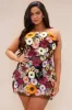 Mellie Floral Embroidered Mini Dress - Black/combo sold by Fashion Nova