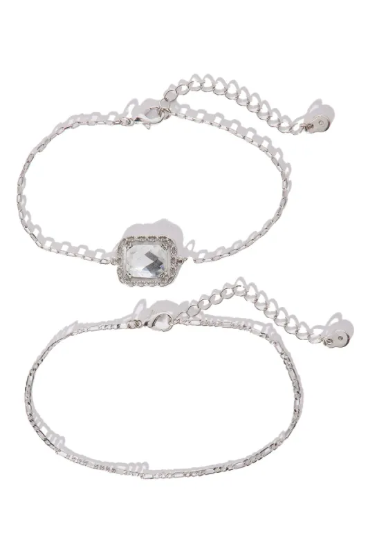 Hidden Little Gem Anklet - Silver sold by Fashion Nova