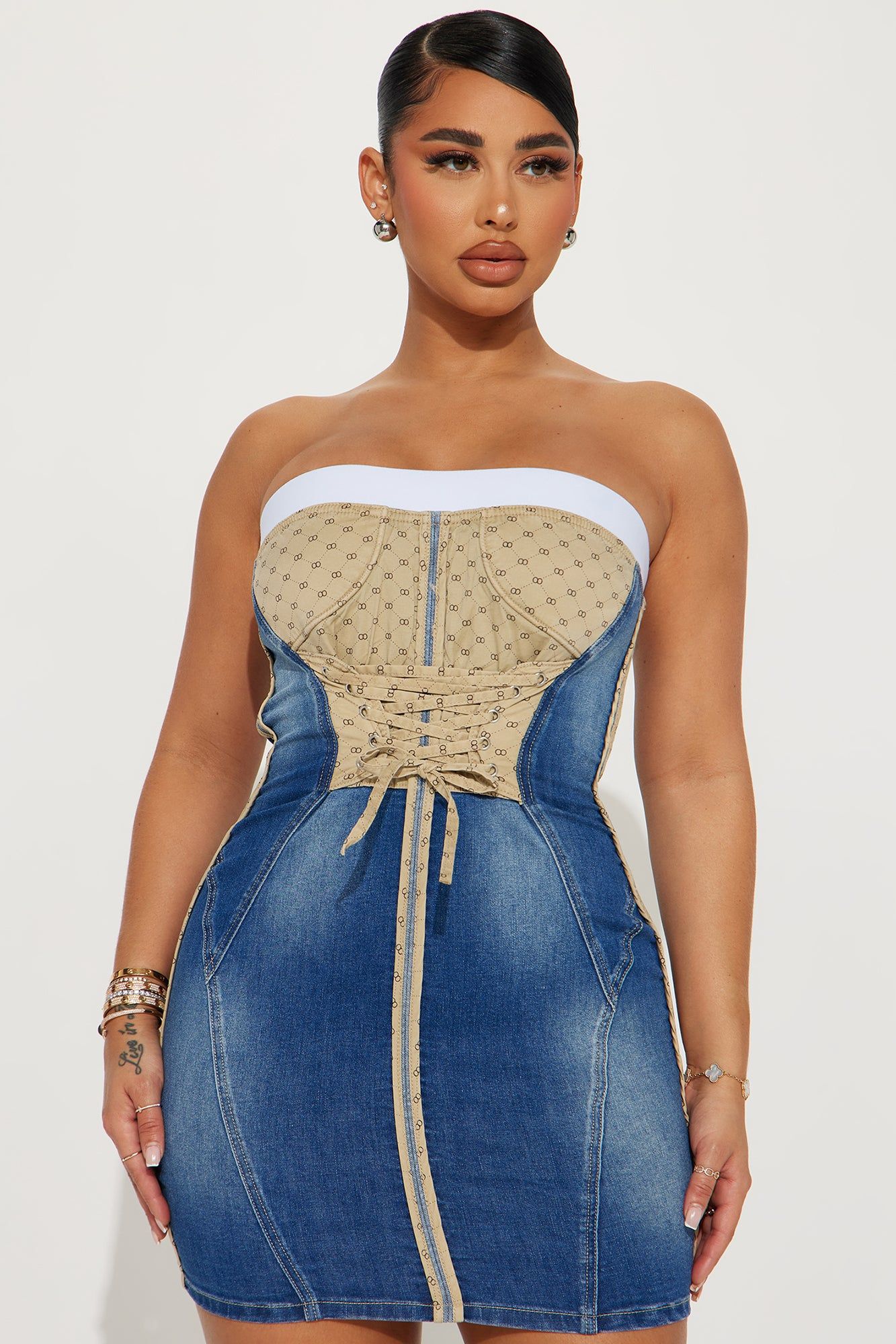 Steel Your Man Micro Mini Dress - Blue sold by Fashion Nova