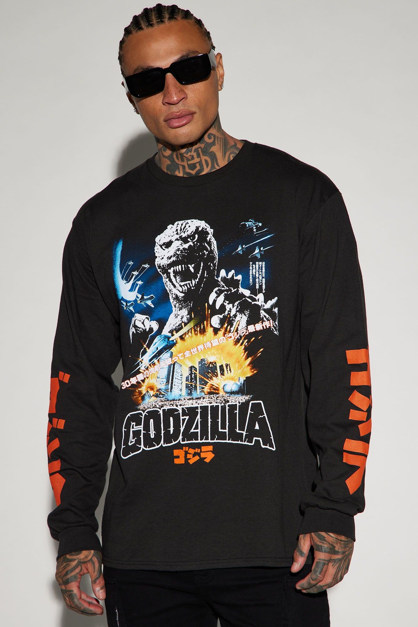 Godzilla Long Sleeve Tee - Black sold by Fashion Nova