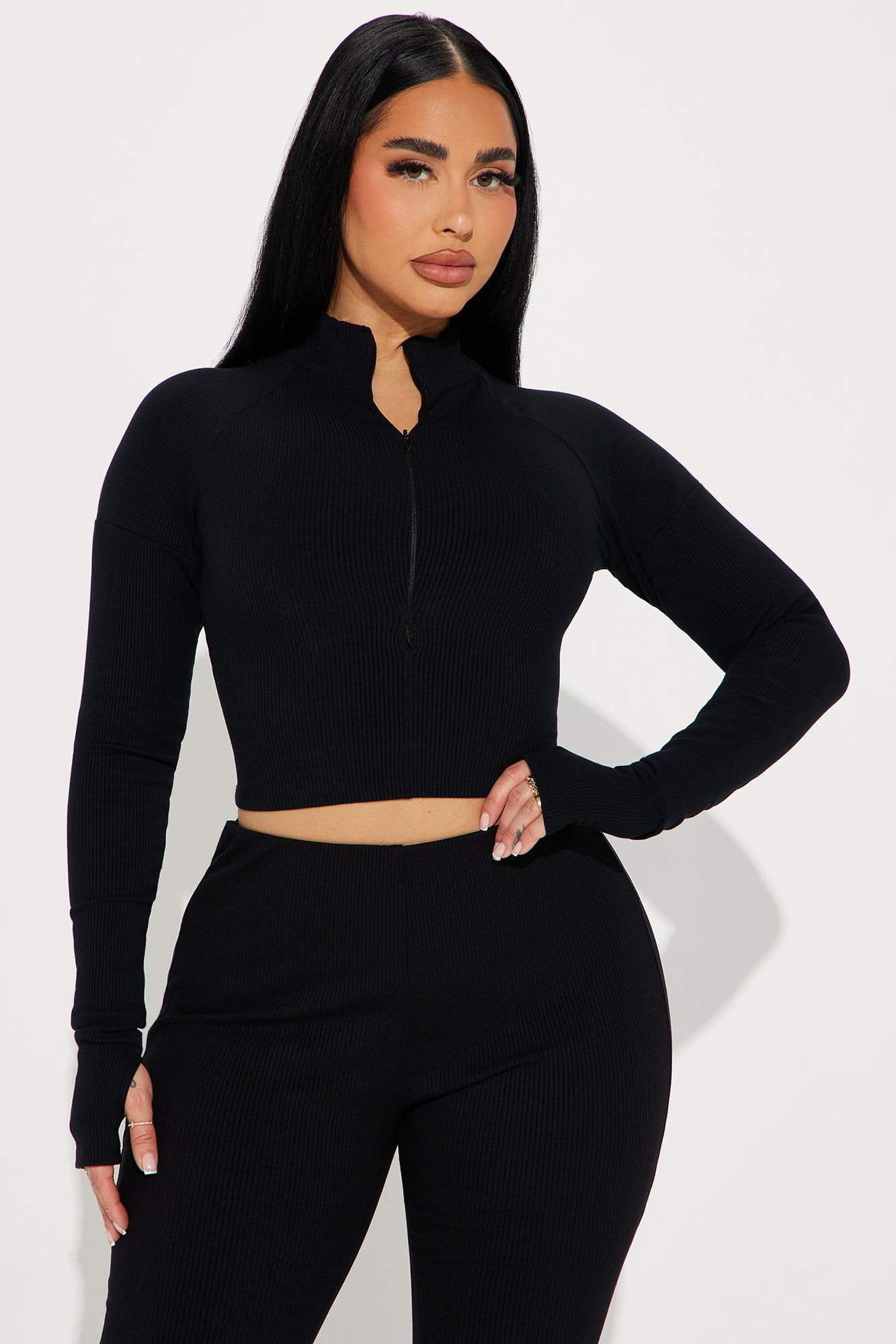Nicole Collared Snatched Top - Black sold by Fashion Nova