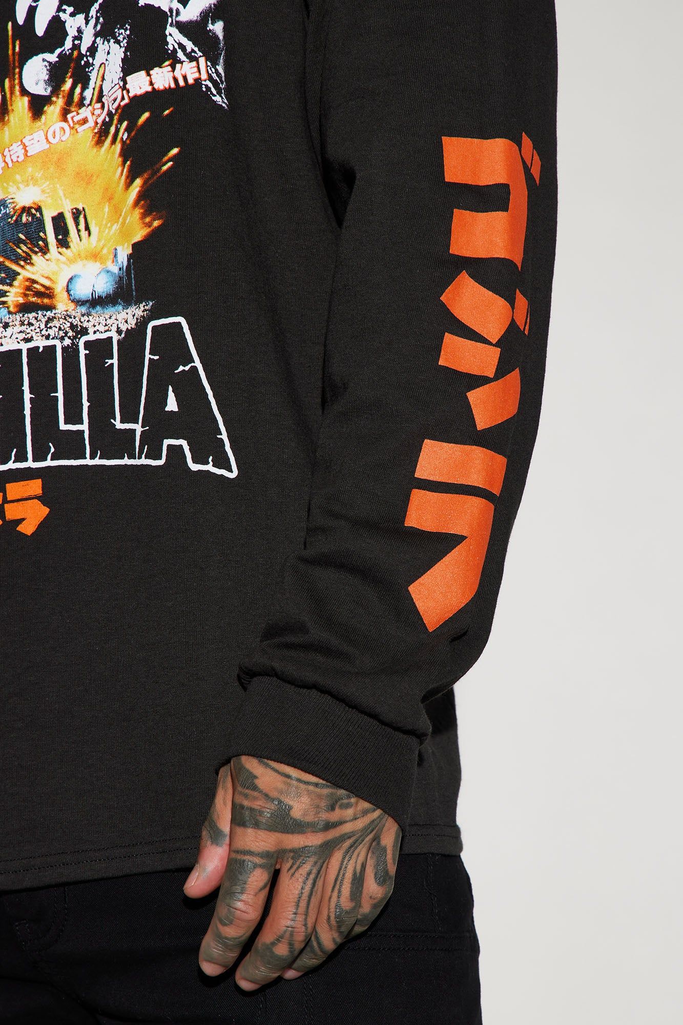Godzilla Long Sleeve Tee - Black sold by Fashion Nova product image thumbnail 4