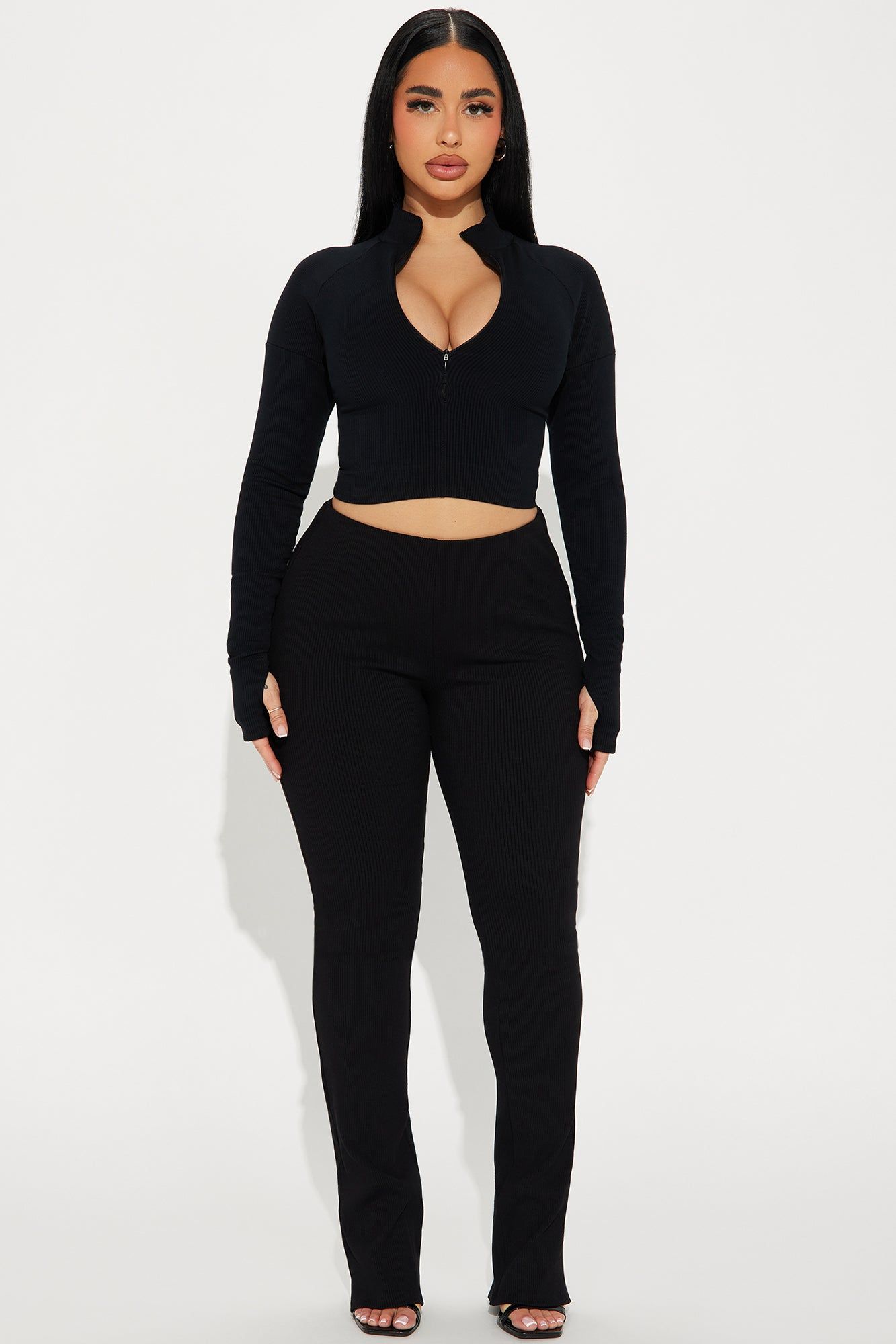Nicole Collared Snatched Top - Black sold by Fashion Nova product image thumbnail 2