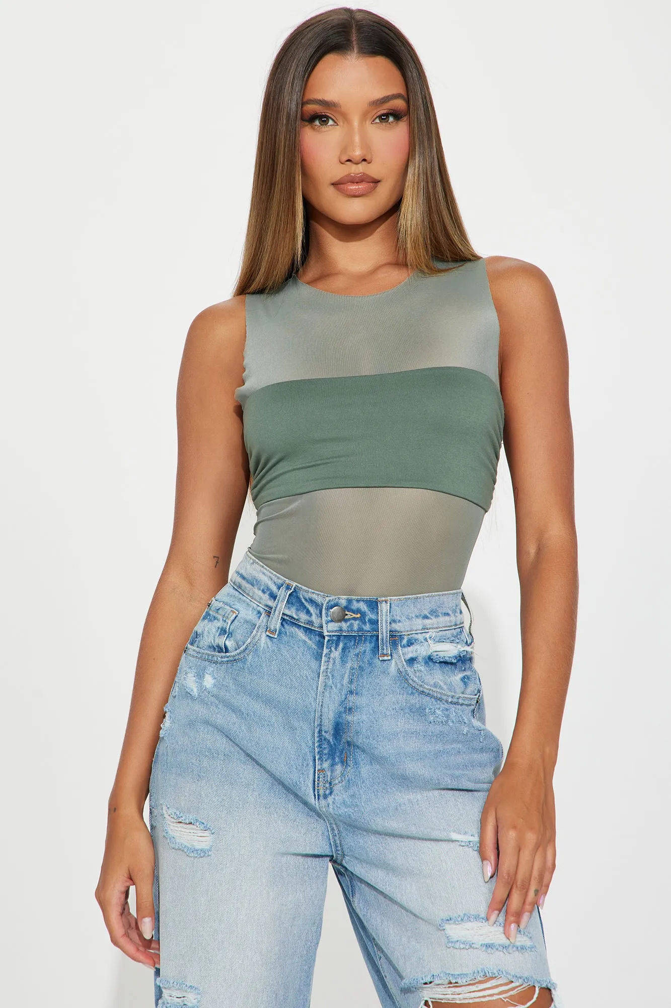 Endless Love Sleeveless Bodysuit - Sage sold by Fashion Nova product image thumbnail 3