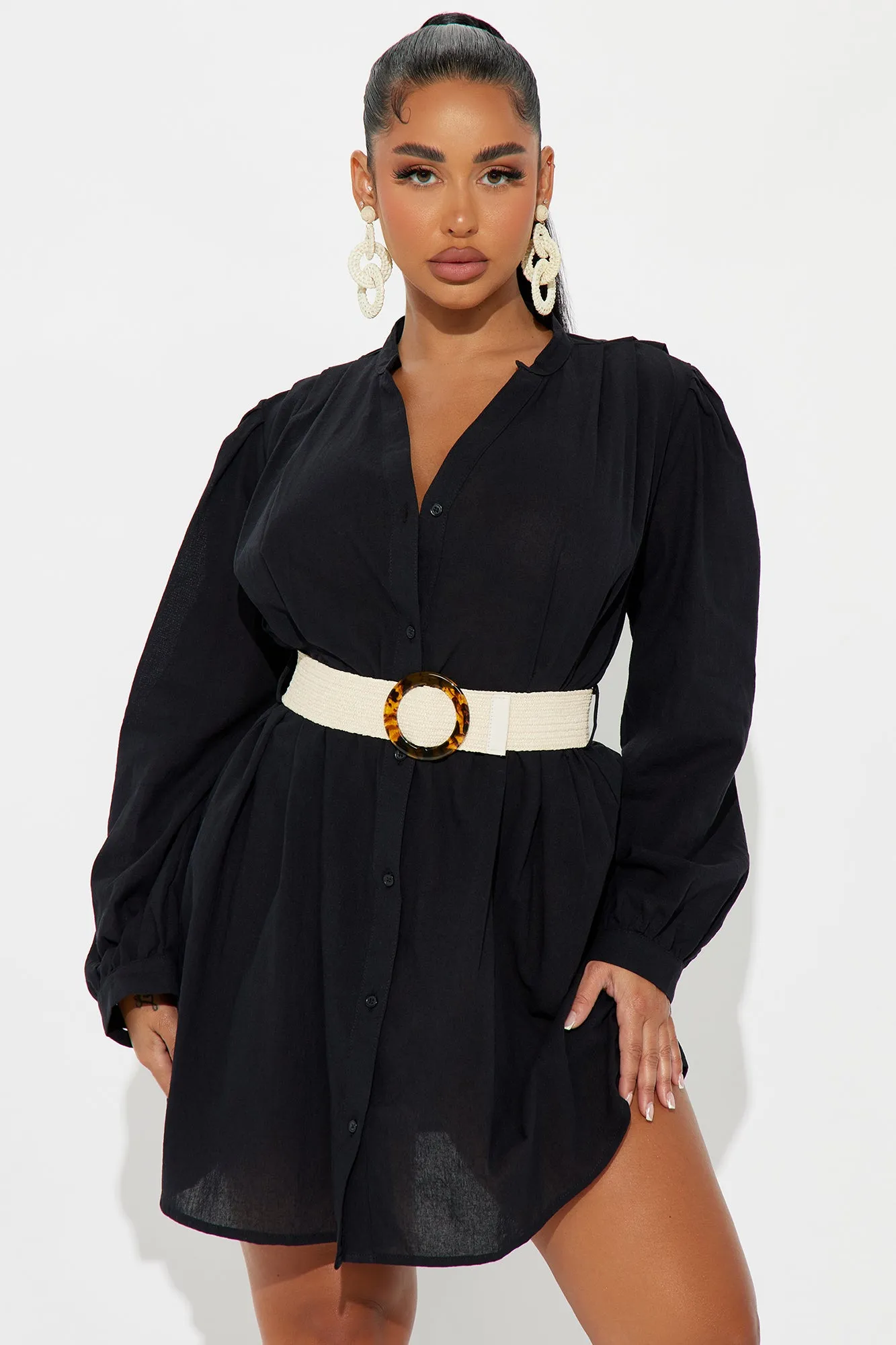 Ayami Mini Shirt Dress - Black sold by Fashion Nova product image thumbnail 2