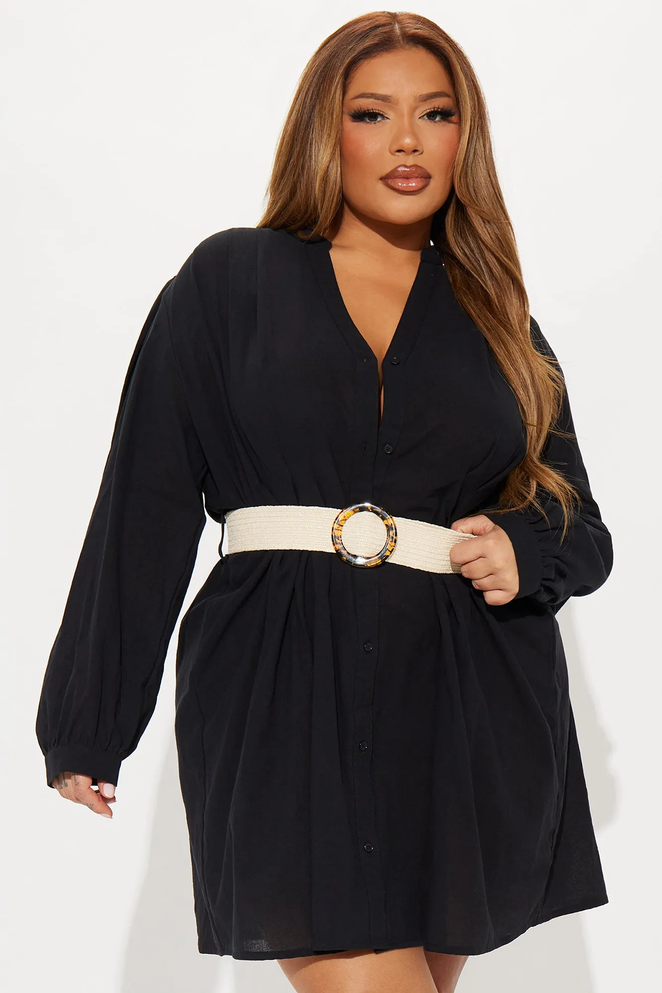 Ayami Mini Shirt Dress - Black sold by Fashion Nova product image thumbnail 4