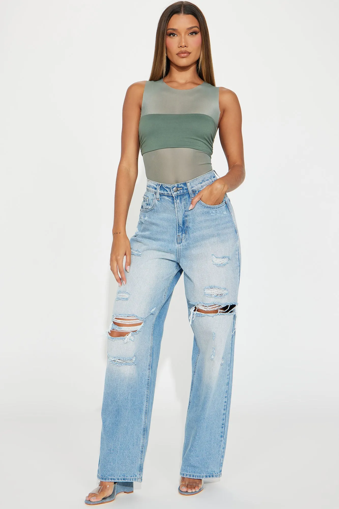 Endless Love Sleeveless Bodysuit - Sage sold by Fashion Nova product image thumbnail 2