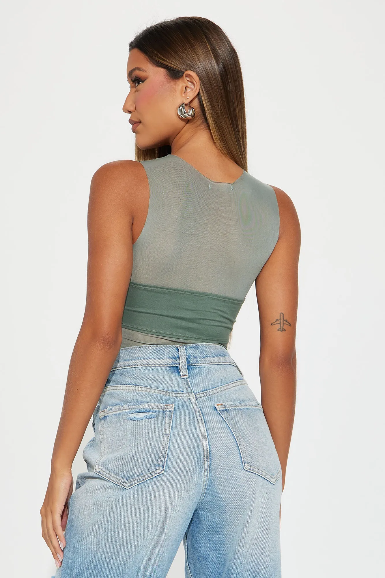 Endless Love Sleeveless Bodysuit - Sage sold by Fashion Nova product image thumbnail 4