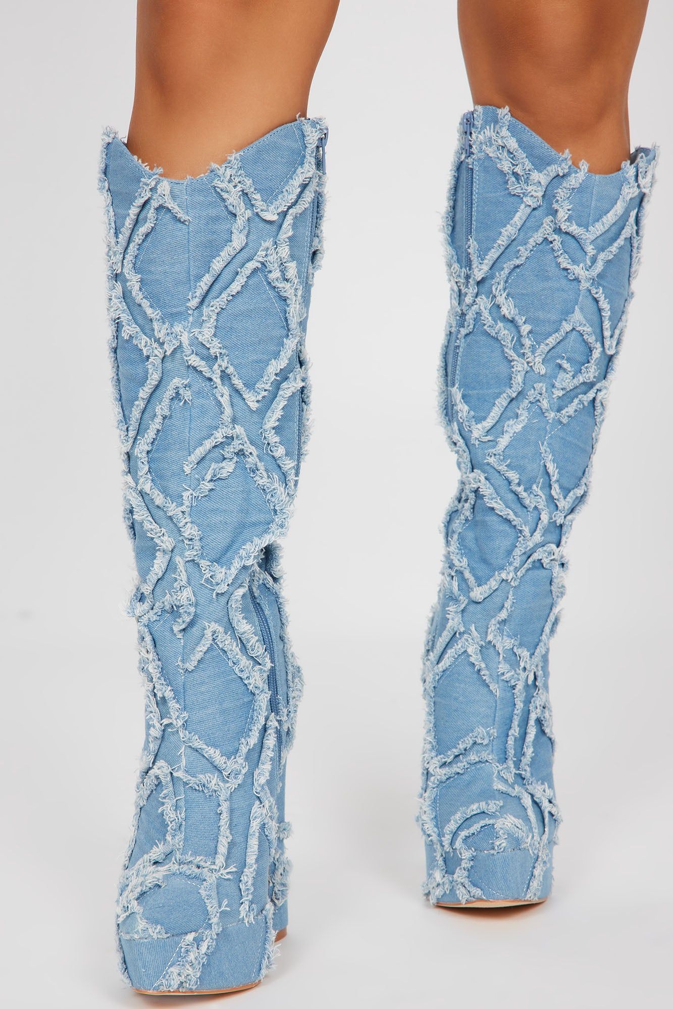 I'm All That Knee High Heeled Boots - Denim sold by Fashion Nova product image thumbnail 2