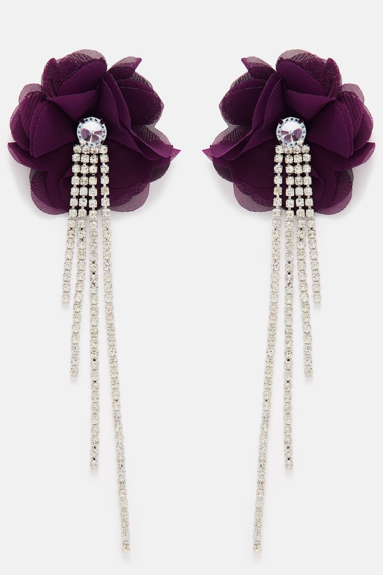 Flora Babe Drop Earrings - Purple sold by Fashion Nova