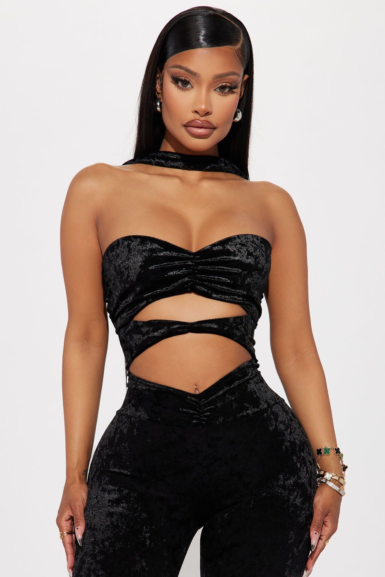 Night Out Velvet Jumpsuit - Black sold by Fashion Nova product image thumbnail 2