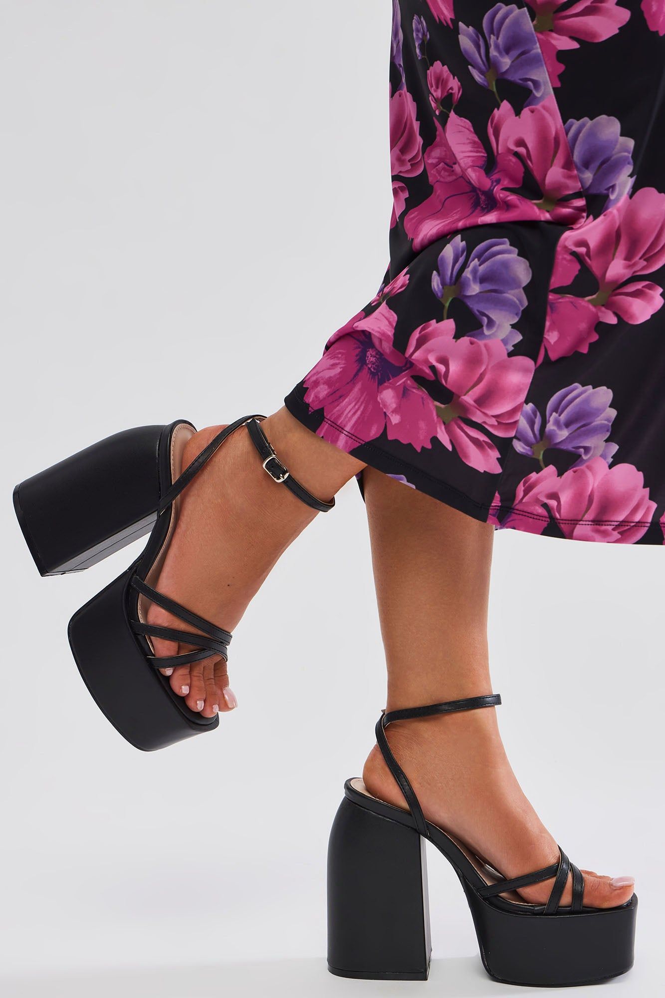 Freya Platform Block Heels - Black sold by Fashion Nova product image thumbnail 3