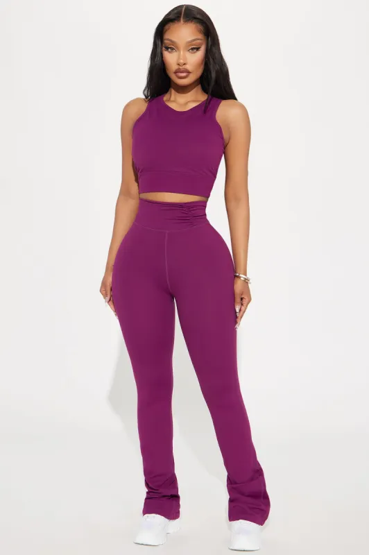 Slow Stretch Super Soft Active Yoga Pant - Plum sold by Fashion Nova