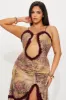 Up To The Wild Maxi Dress - Yellow/combo sold by Fashion Nova