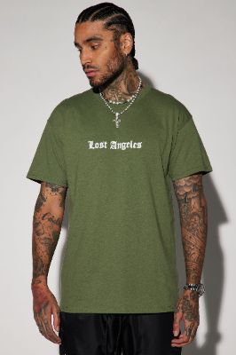 Burning Lost Angeles Short Sleeve Tee - Sage sold by Fashion Nova