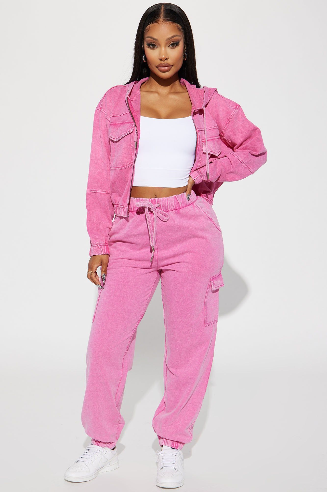 Fiona Fleece Jogger - Fuchsia sold by Fashion Nova
