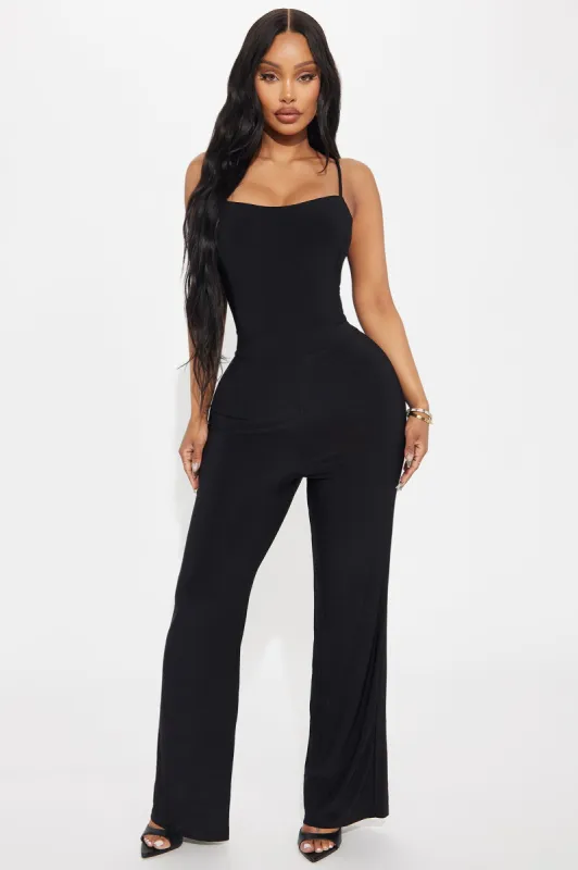 Breezy Scene Jumpsuit  - Black sold by Fashion Nova