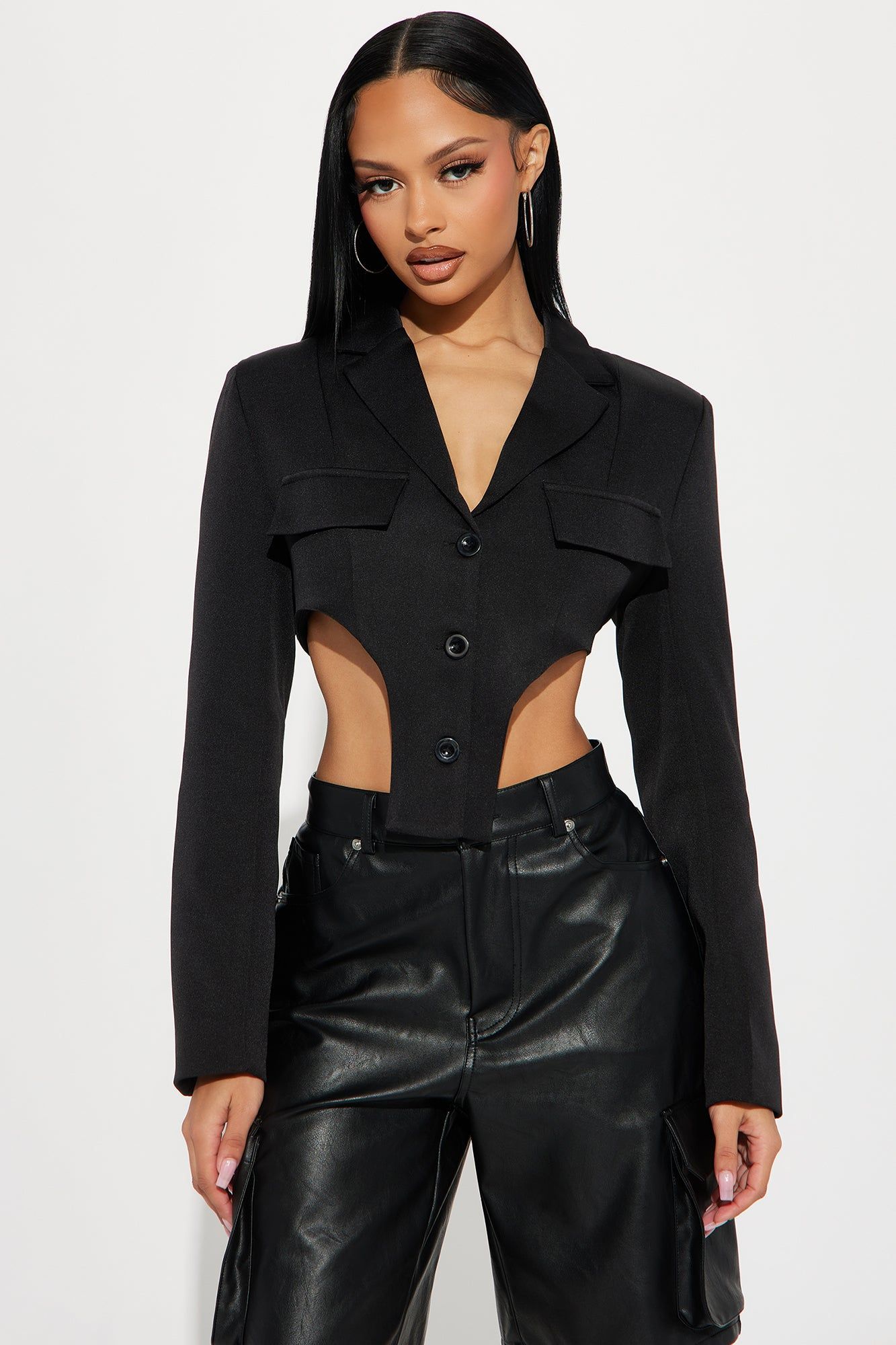 Made You Look Blazer - Black sold by Fashion Nova