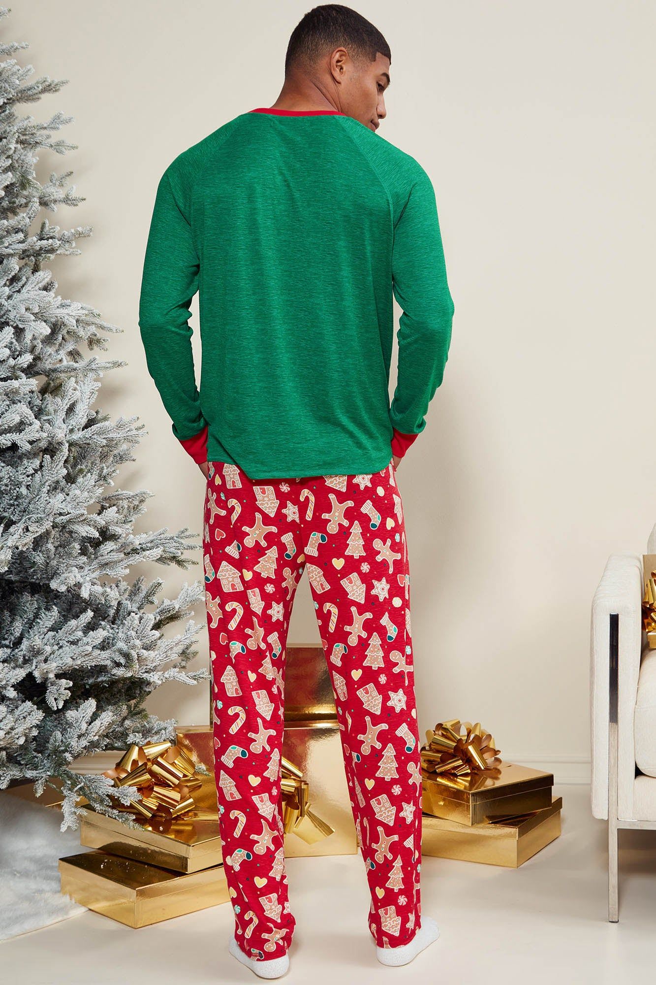 Sweet Gingerbread Holiday PJ Set - Red/combo sold by Fashion Nova product image thumbnail 5