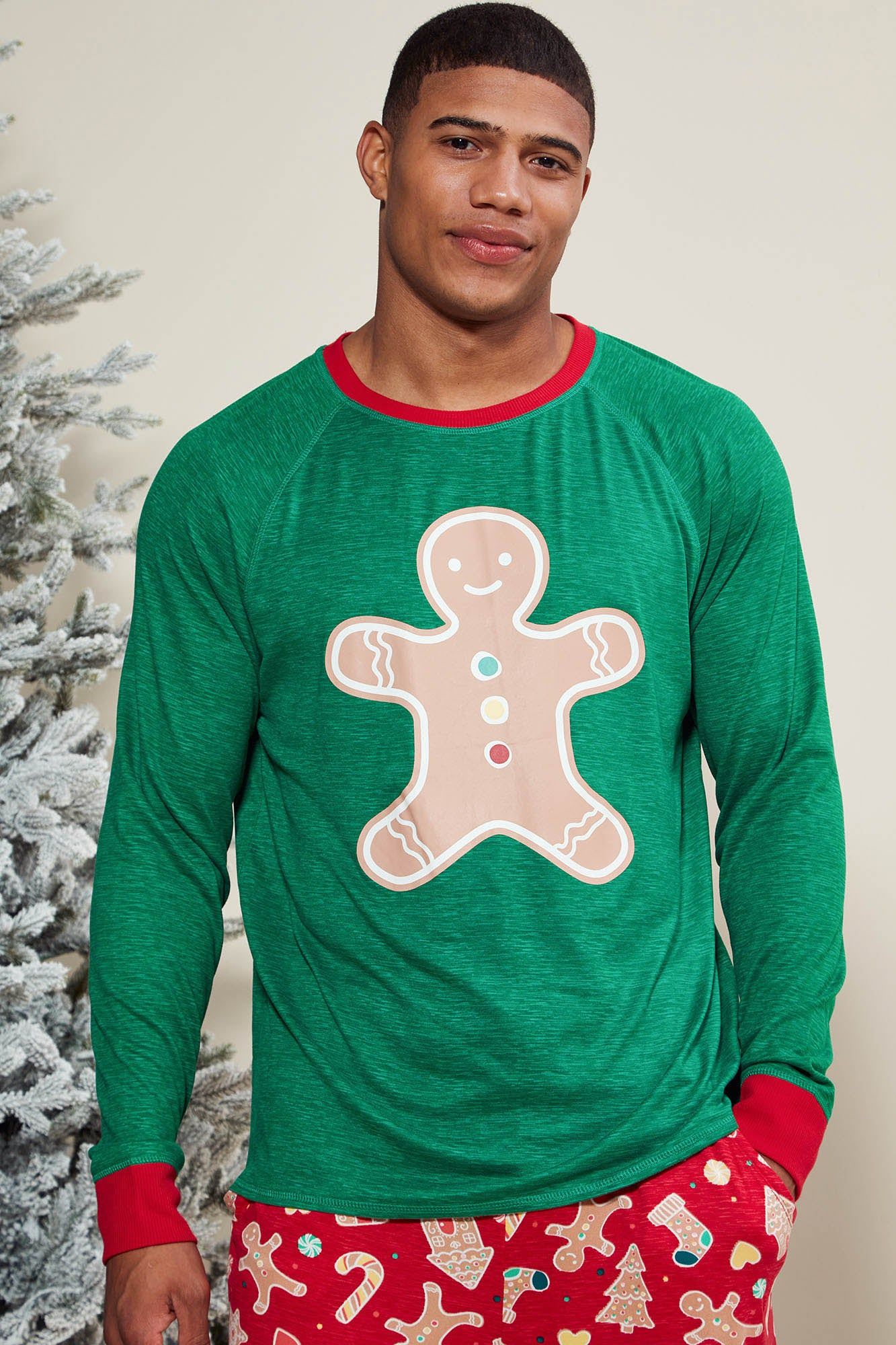 Sweet Gingerbread Holiday PJ Set - Red/combo sold by Fashion Nova product image thumbnail 4