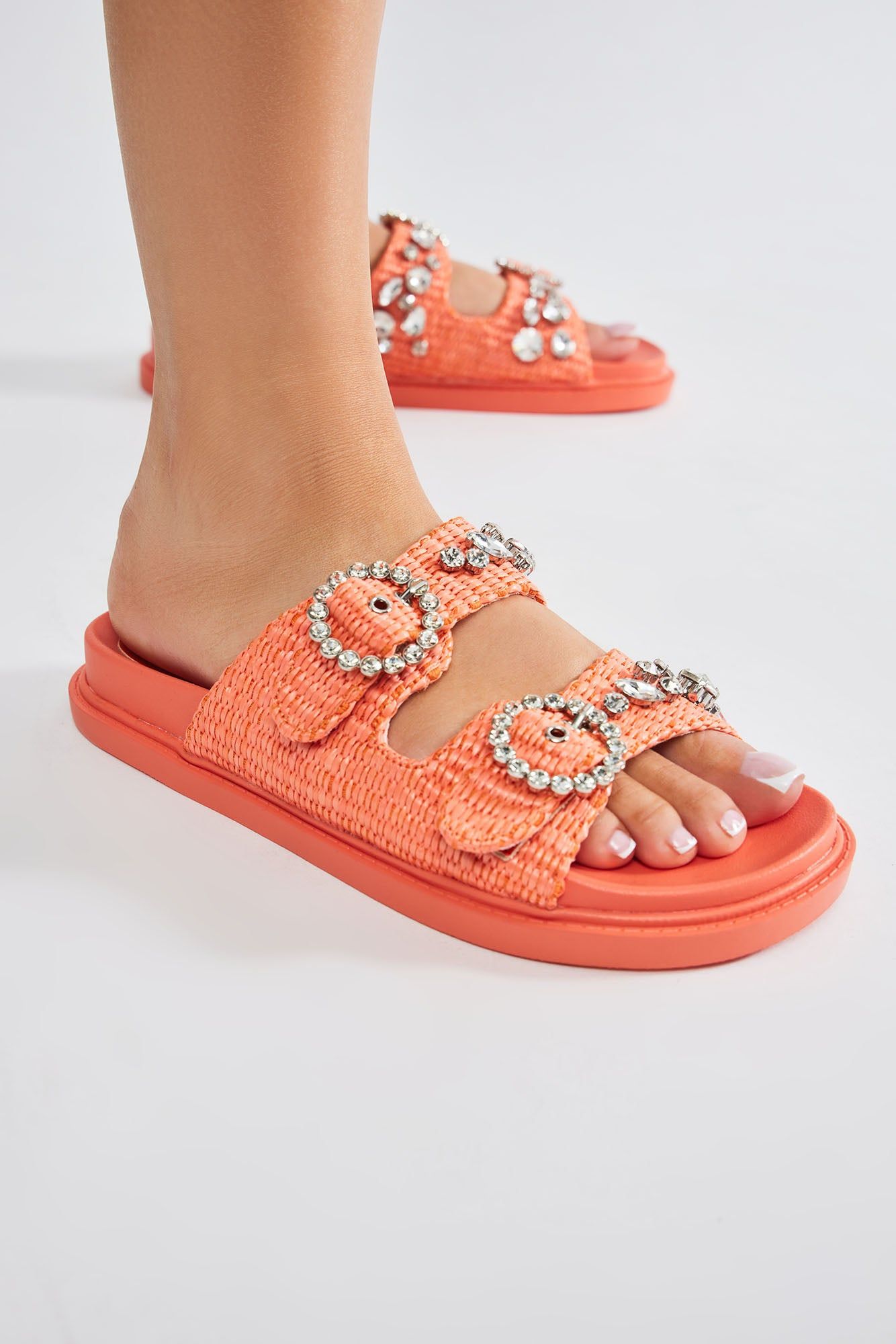 Sutton Embellished Slides - Orange sold by Fashion Nova product image thumbnail 3