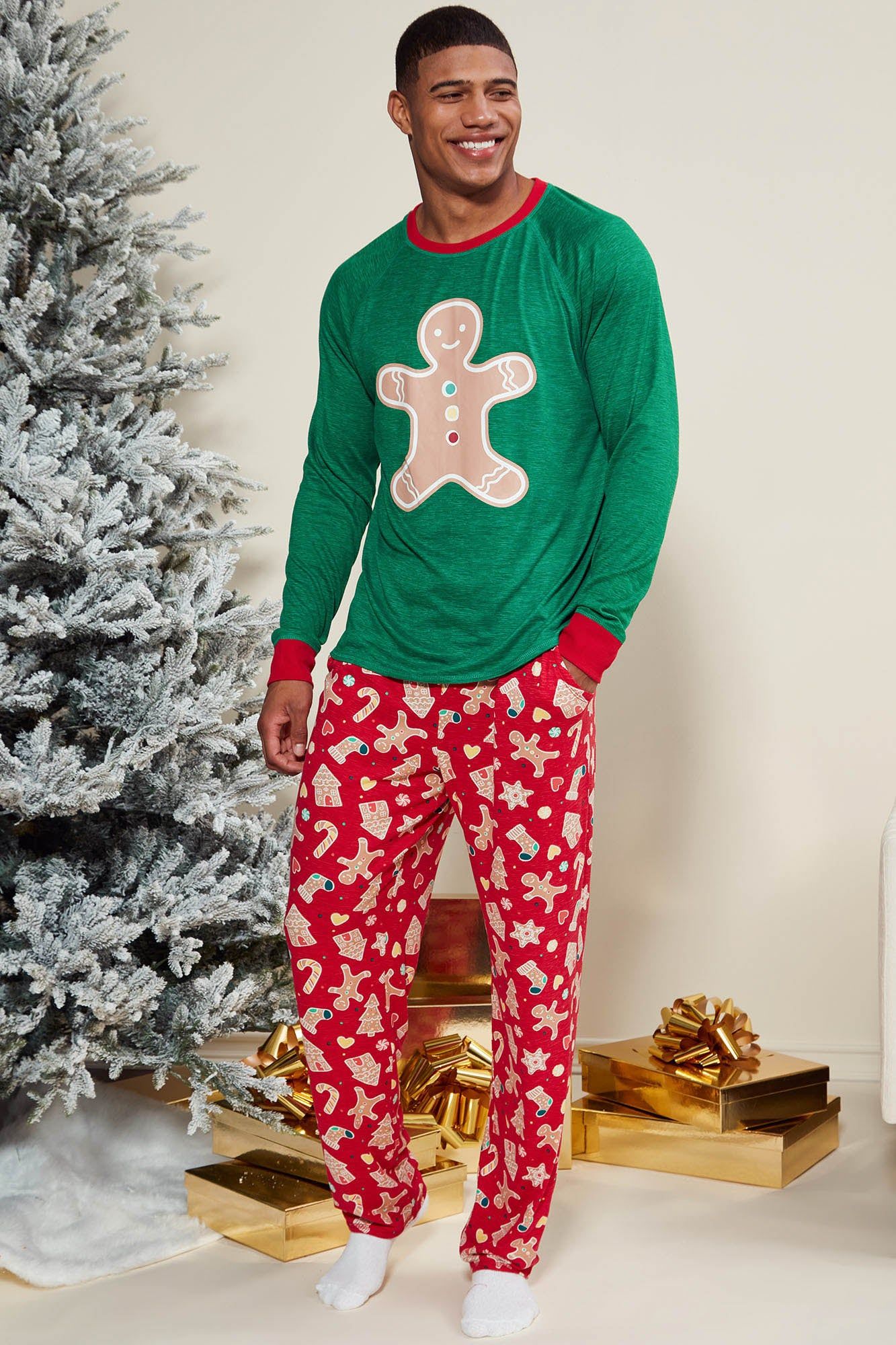 Sweet Gingerbread Holiday PJ Set - Red/combo sold by Fashion Nova product image thumbnail 2
