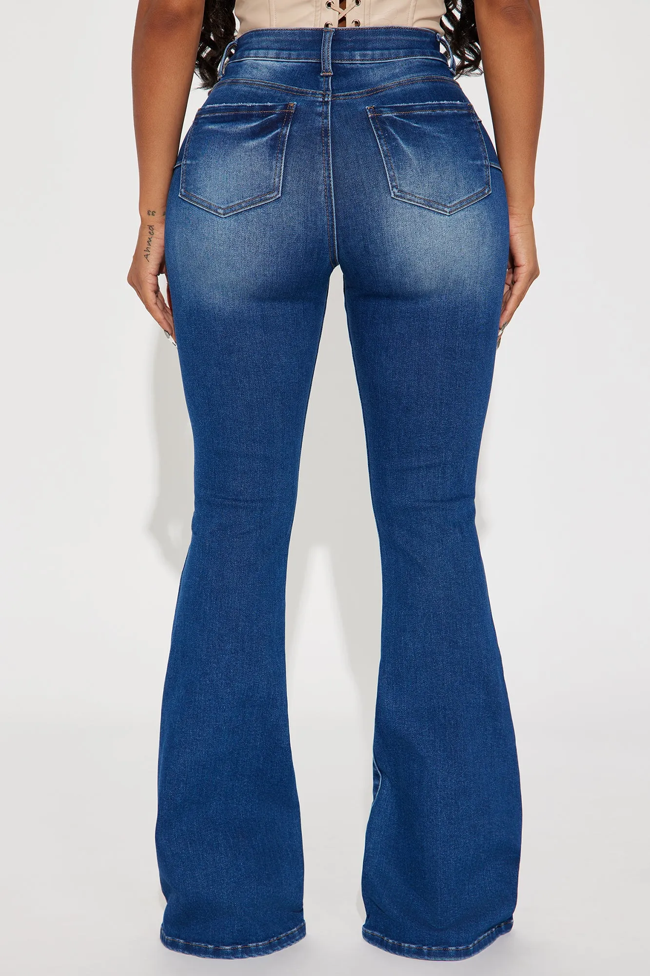 Iman Curvy Stretch Flare Jeans - Dark Wash sold by Fashion Nova product image thumbnail 3