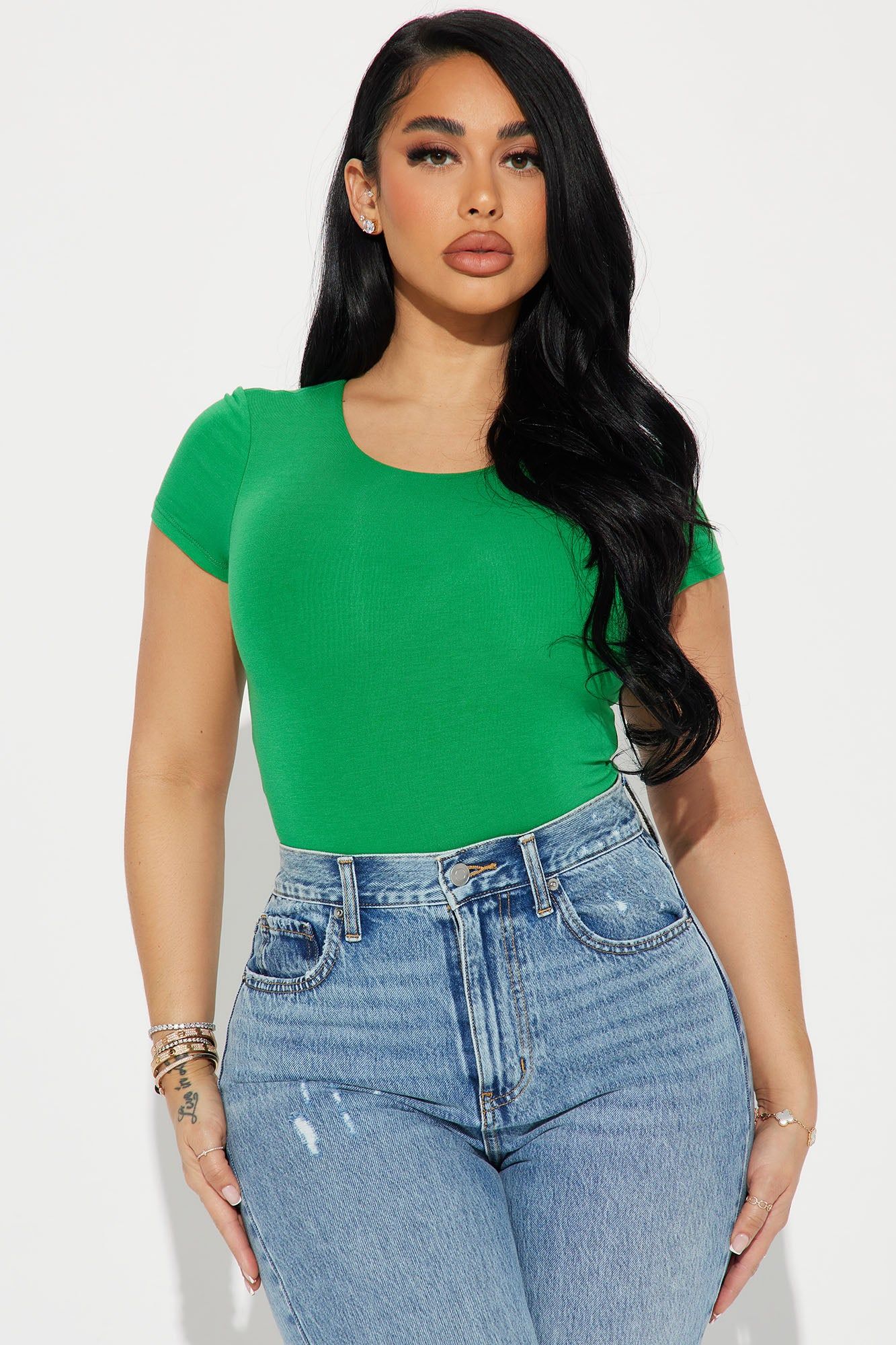 Samara Double Layered Bodysuit - Green sold by Fashion Nova product image thumbnail 3