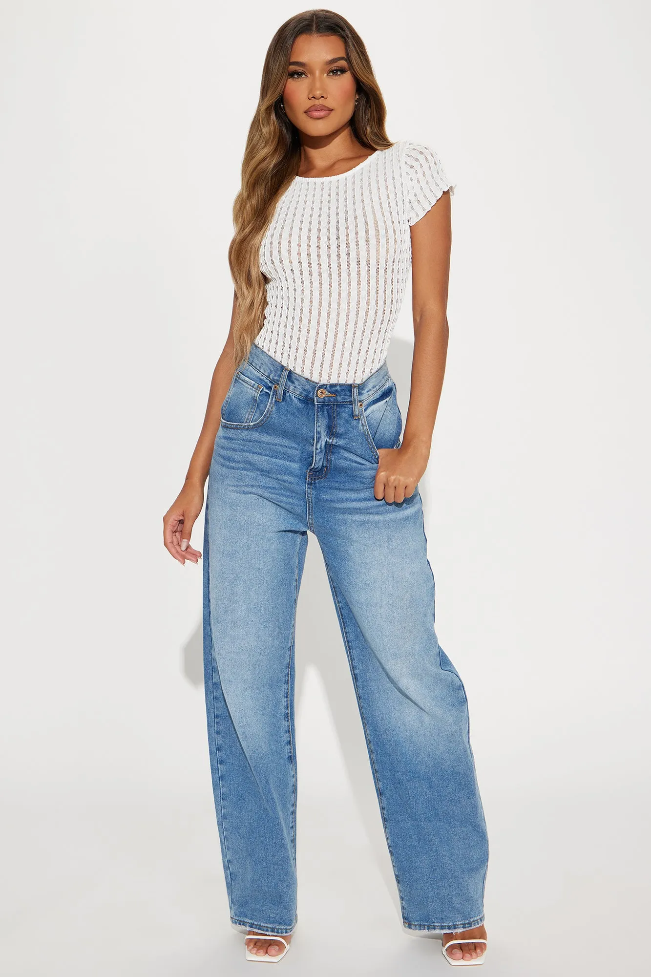 Claire Textured Bodysuit - White sold by Fashion Nova product image thumbnail 2