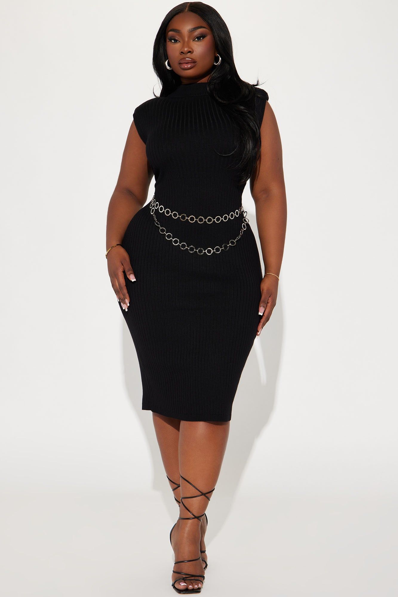 Amelia Mock Neck Midi Dress - Black sold by Fashion Nova product image thumbnail 4