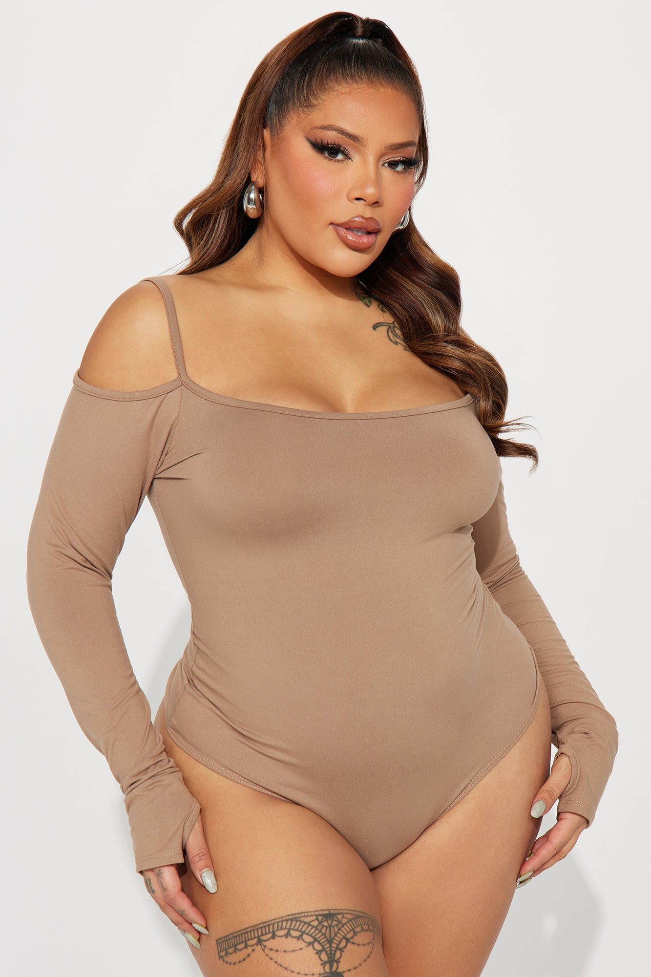 Dani Off Shoulder Bodysuit - Taupe sold by Fashion Nova product image thumbnail 5
