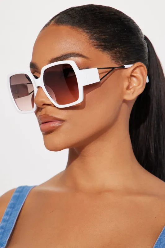 Keep Score Sunglasses - White sold by Fashion Nova